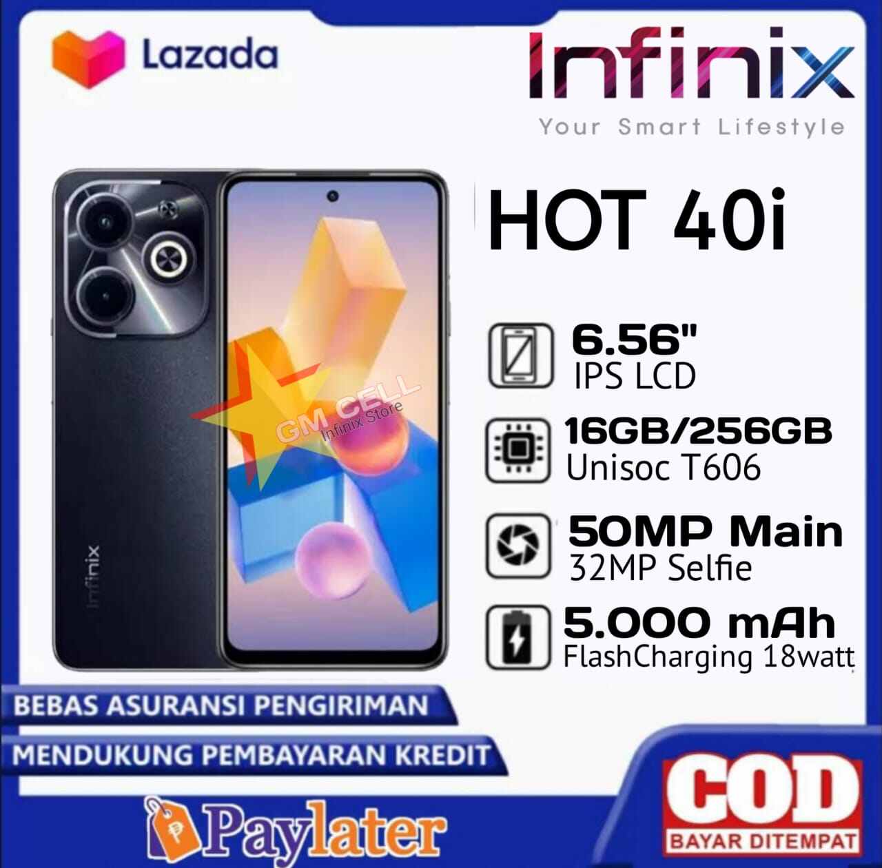 Infinix Hot 40I RAM 16 + 256 new (+) Infinix hot50i Ram 12 + 128.original official warranty hot item!! Harga  1,280,000 Ringgit*Penghantaran Percuma