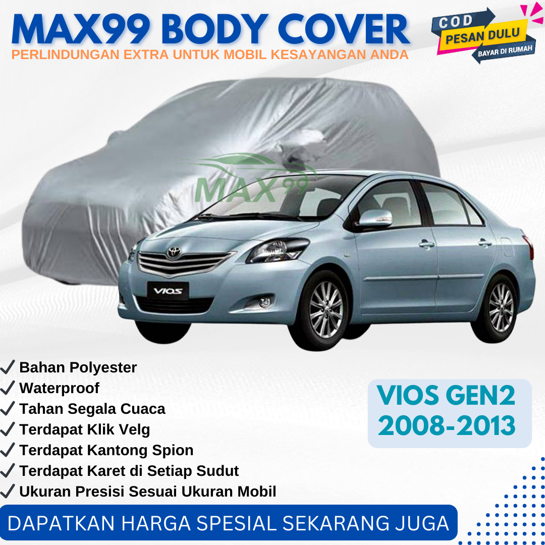 Sarung Mobil Toyota Vios Gen2 2008-2013 / Selimut Mobil / Car Body Cover Silver Coating - Max99 Harga 119,000 rupiah*Gratis Ongkir