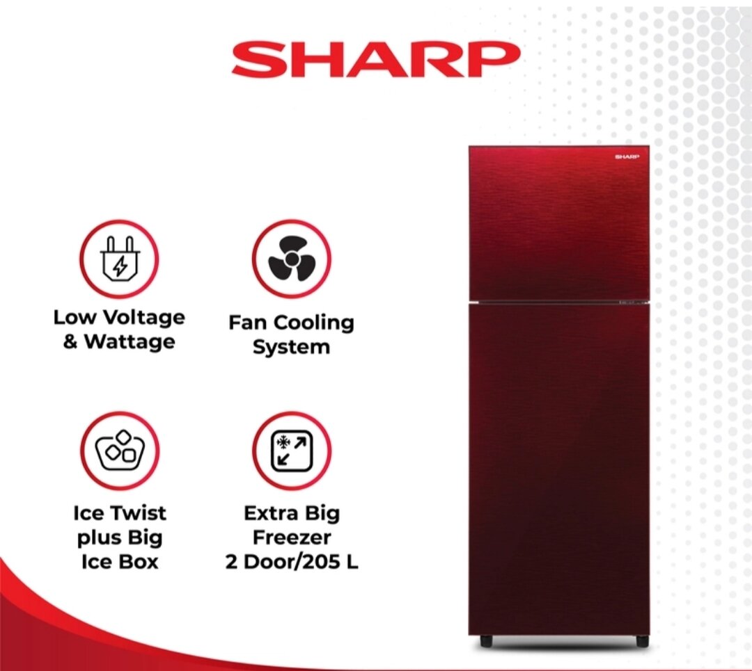 SHARP Kulkas 2 Pintu [205L] SJ246XG Merah Lazada Indonesia
