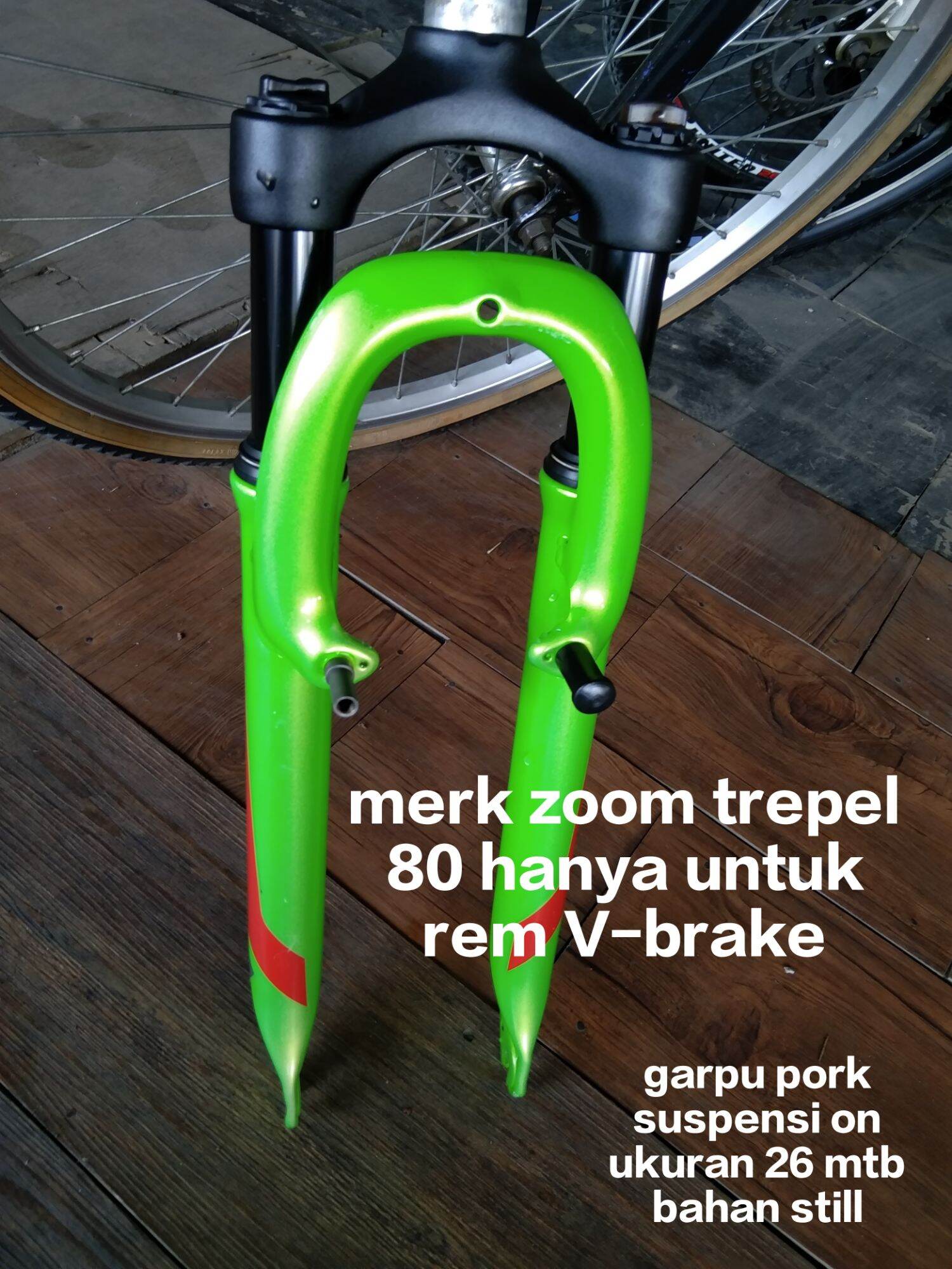 garpu pork sepeda MTB suspension, ukuran 26 inci bahan material besi