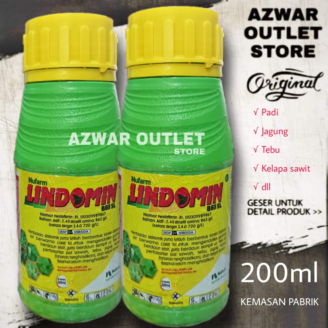 LINDOMIN 865SL | 2,4 D Dimetil Amina | Racun Rumput Daun Lebar, Daun ...