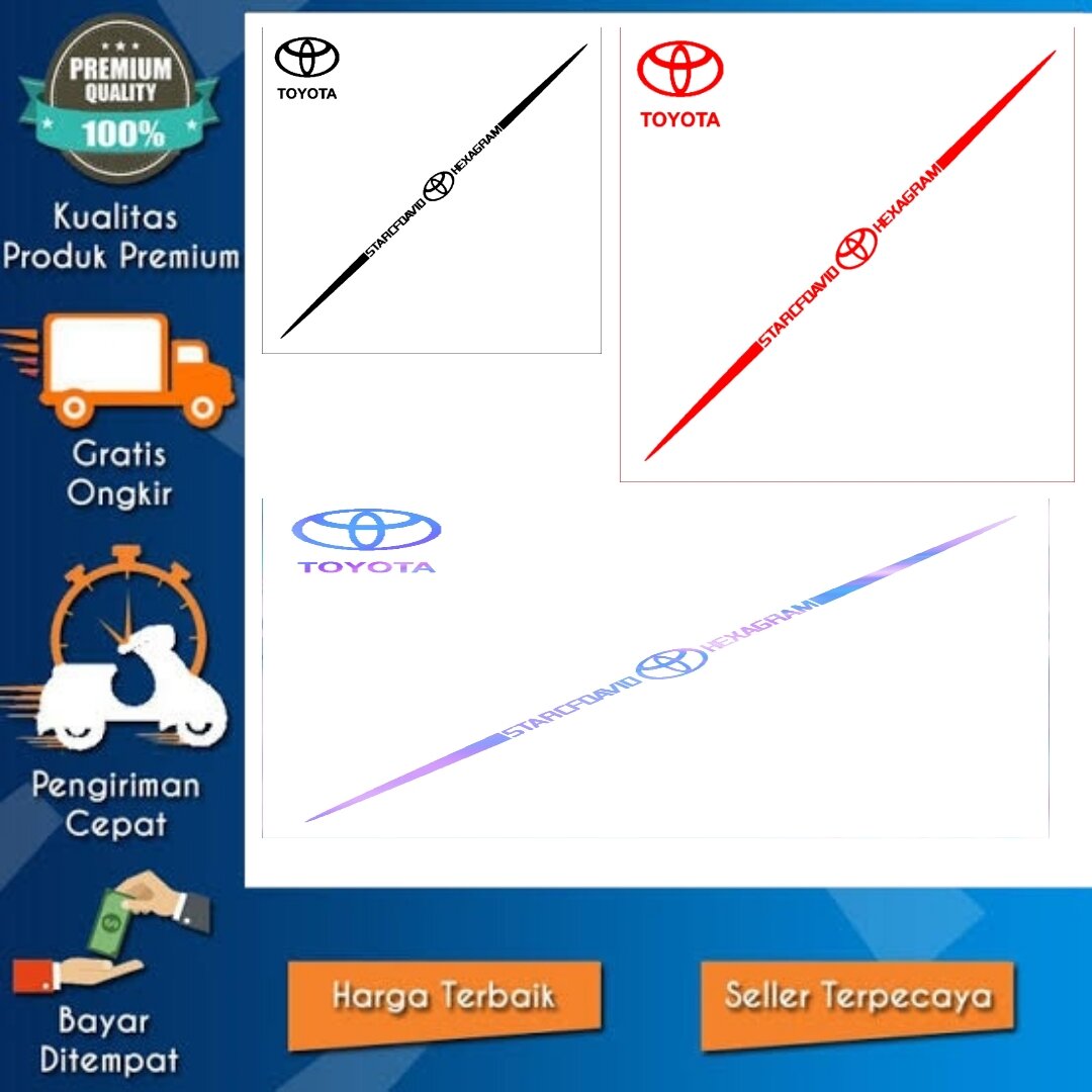 Sticker Logo Mobil TOYOTA Hexagram Keren Harga 7,000 rupiah*Gratis Ongkir