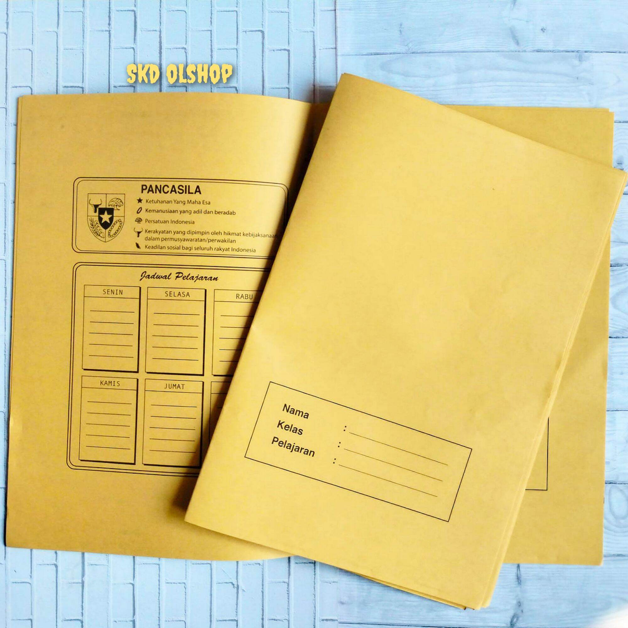 Sampul buku uk Boxy/Campus Isi 20 Lembar (Coklat Nama)