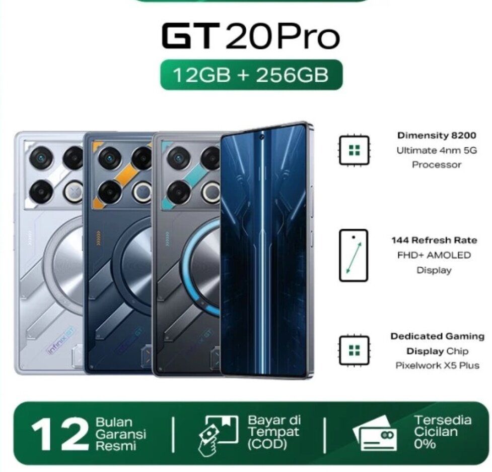 infinix gt 20 pro blue 12 /256 GB ajiib Giá 4,500,000 Đồng*Miễn phí vận chuyển