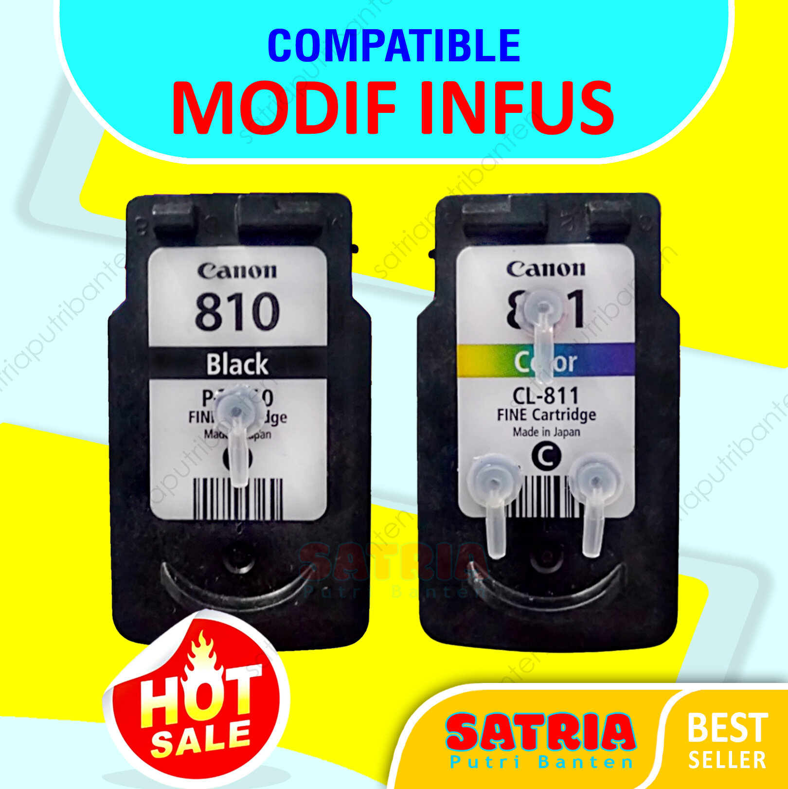 Catridge Cartridge Tinta Canon Pg 810 Cl 811 Siap Pakai Mode Modif Infus Compatible Ip2770