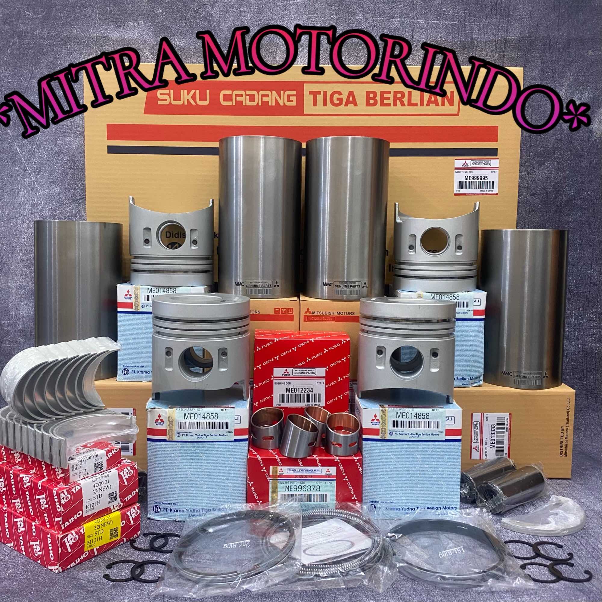 Liner Kit Liner + Piston + Ring Piston + Paking Set + Bushing + Metal Duduk + Metal Jalan + Metal Bulan Mitsubishi PS135/4D33 Komplit 1Set STD 8Macam Harga 5,797,500 rupiah*Gratis Ongkir