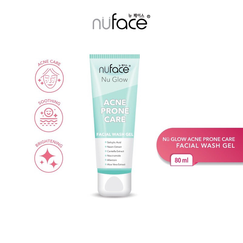 Nuface Nu Glow Liquid Acne Prone care Facial wash Gel 80gr Lazada