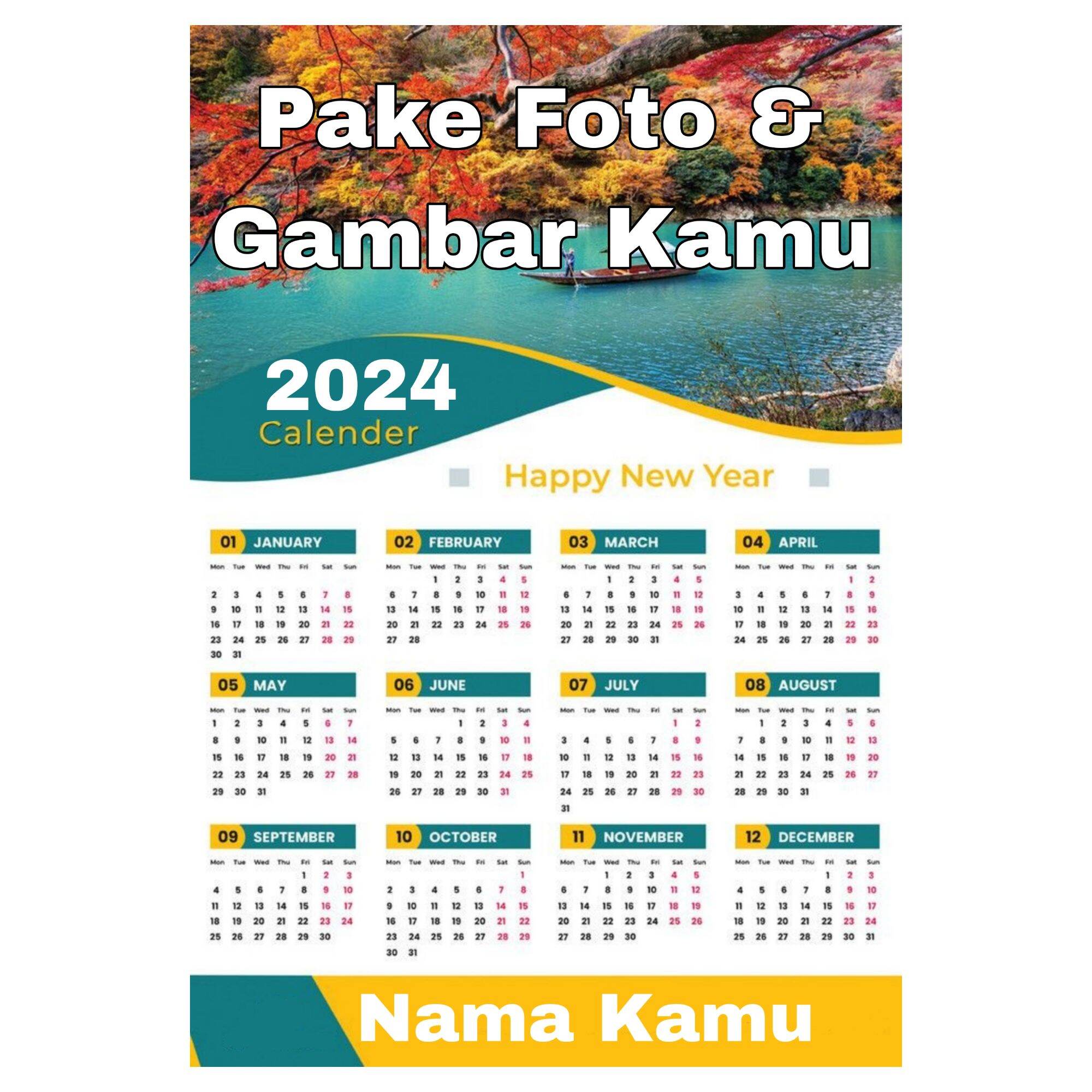 Cetak Kalender 2024 Custom / Kalender 2024 Lengkap | Lazada Indonesia