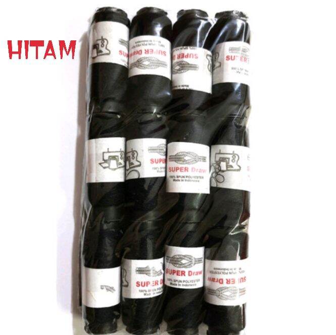 Benang Jahit Isi 12 Biji Warna/Hitam/Putih