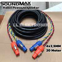 20 Meter Kabel Speaker SOUNDMAX SM425 Rakit jack speakon Praktis siap pakai - KABEL Power to Speaker SOUNDMAX 4x2.5 4x25 Rakit plus jack speakon SOUNDMAX SM-4CX / RIVIERA RV4FC