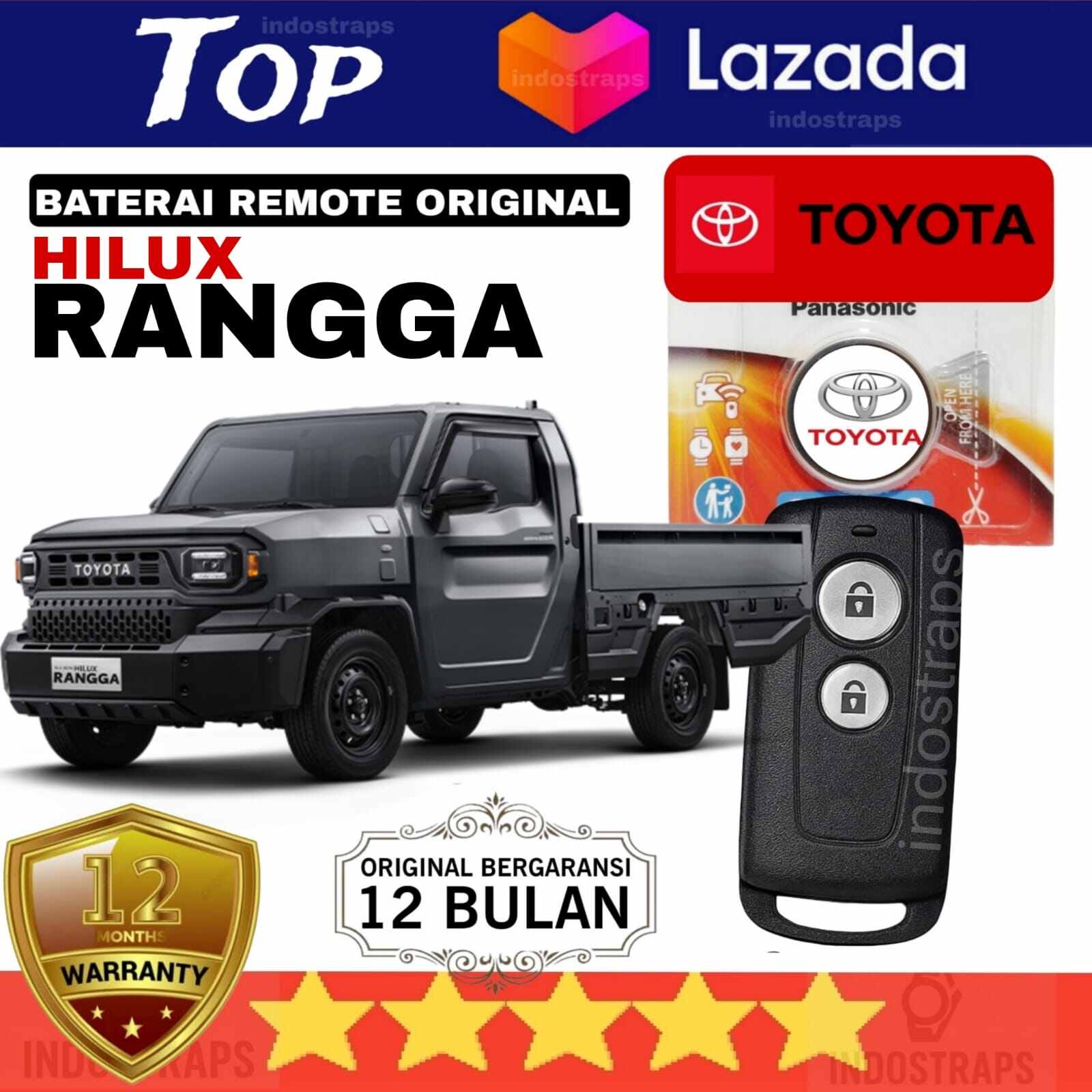 Original Toyota Hilux Rangga Pickup Car Key Remote Battery with 1 Year Guarantee Harga 30,000 rupiah*Gratis Ongkir