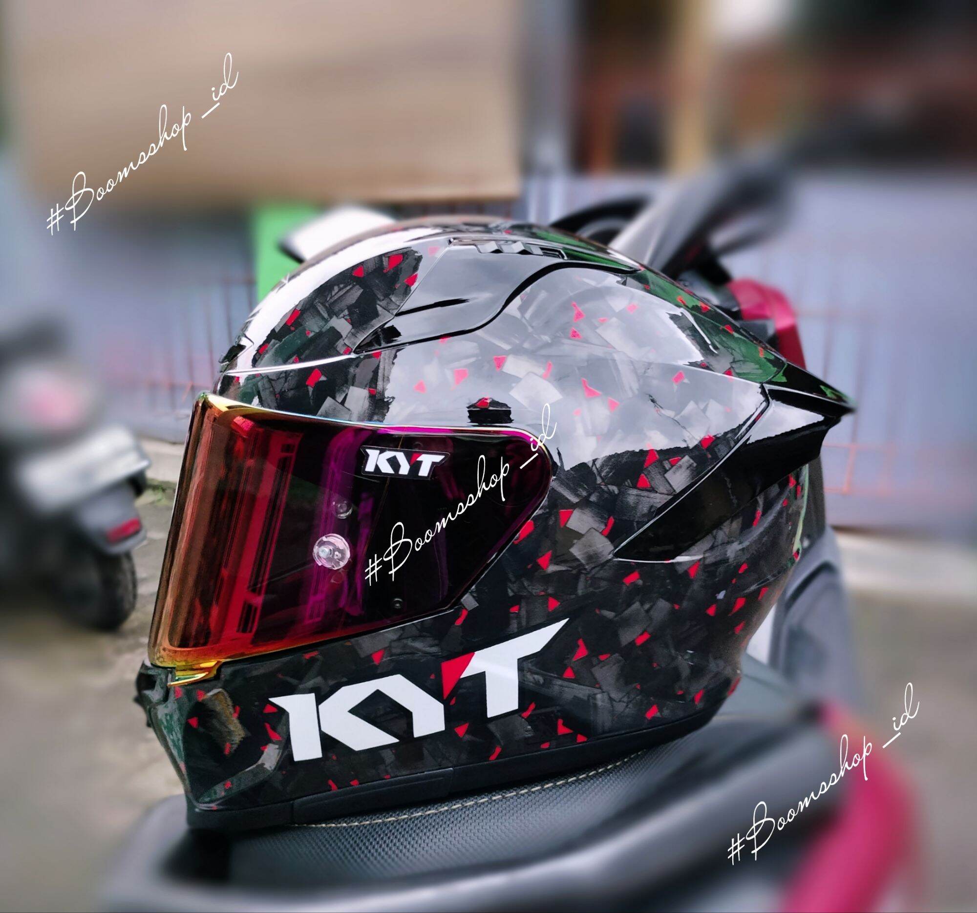 helm kyt striker repaint carbon forged black red Lazada Indonesia