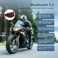 GEARELEC C2 Helm Motor Headset Bluetooth 5.3 intercom 2-Rider interkom 50M IP67 Tahan Air Sistem Komunikasi Nirkabel BT with Lampu Multiwarna