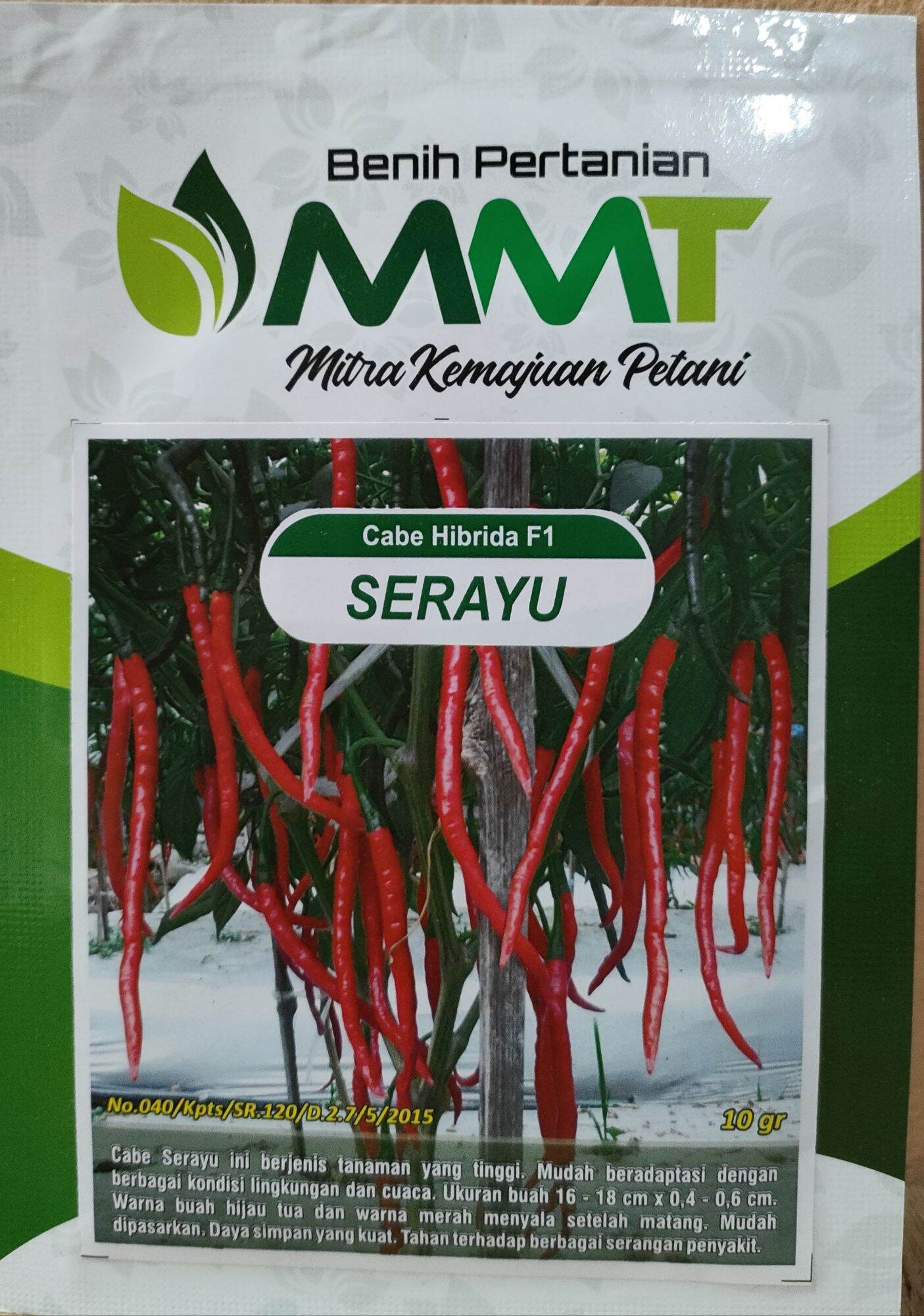 Benih Cabe Hibrida F1 SERAYU Harga 155,000 rupiah*Gratis Ongkir