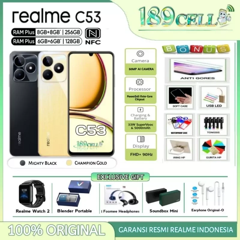 REALME C53 NFC 6/128 | C33 4/128 | C30S 4/64 GARANSI RESMI REALME INDONESIA Harga  1,699,900 Ringgit*Penghantaran Percuma