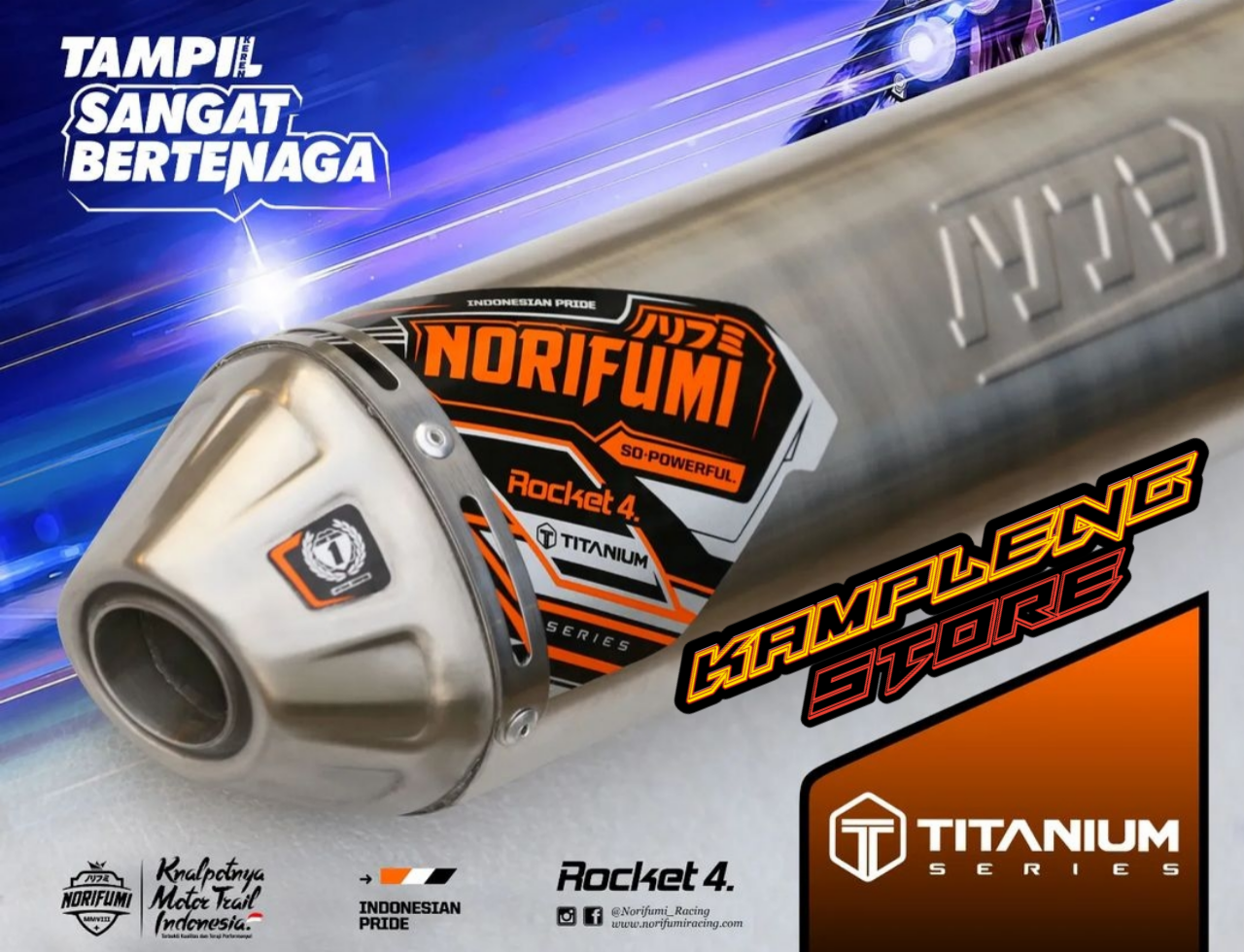 New exhaust muffler Norifumi Rocket 4 titanium fullsystem installation pnp KLX 150 CRF 150L WR 155 original Giá 499,000 Đồng*Miễn phí vận chuyển