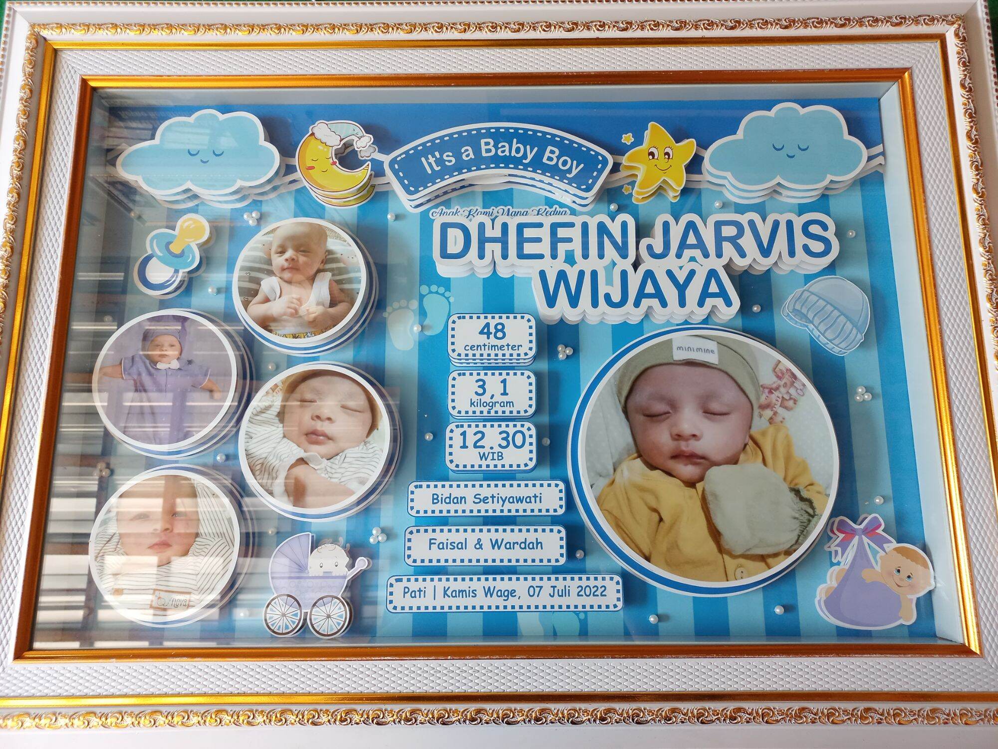 Biodata Baby 3D 15R | Biodata Pop Up | Bingkai 3D | Papan Nama Bayi ...