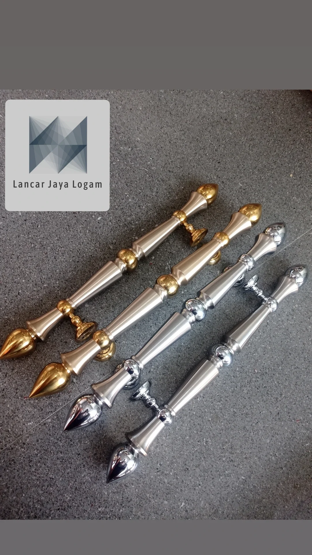 hendel pintu rumah minimalis panjang 50cm bahan kuningan | Lazada Indonesia