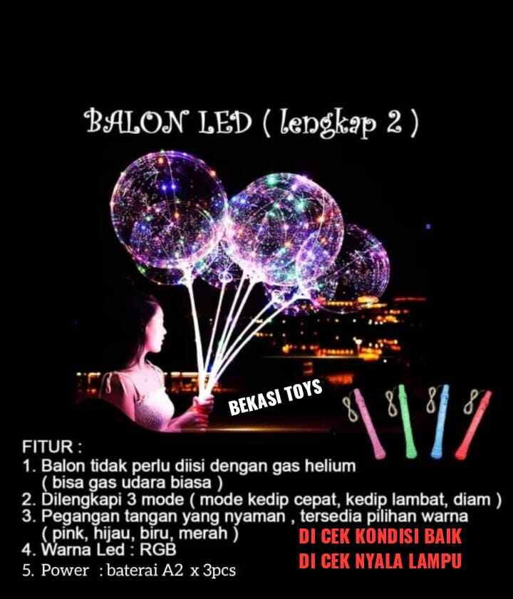 Balon Led Polos & Print Gambar ( Per 50 Set )