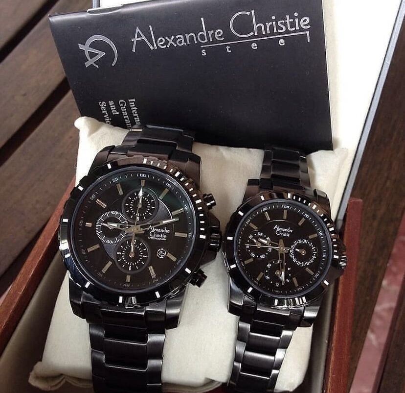 Alexandre Christie Ac6141 Couple Original Jam Tangan Pria Stainless