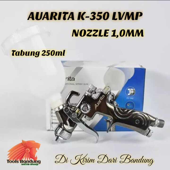 Auarita - Pistolet Pulvérisateur HVLP Mini MP-350 - Buse 1,2 Mm, Réservoir 250 Ml, 3 Réglages
