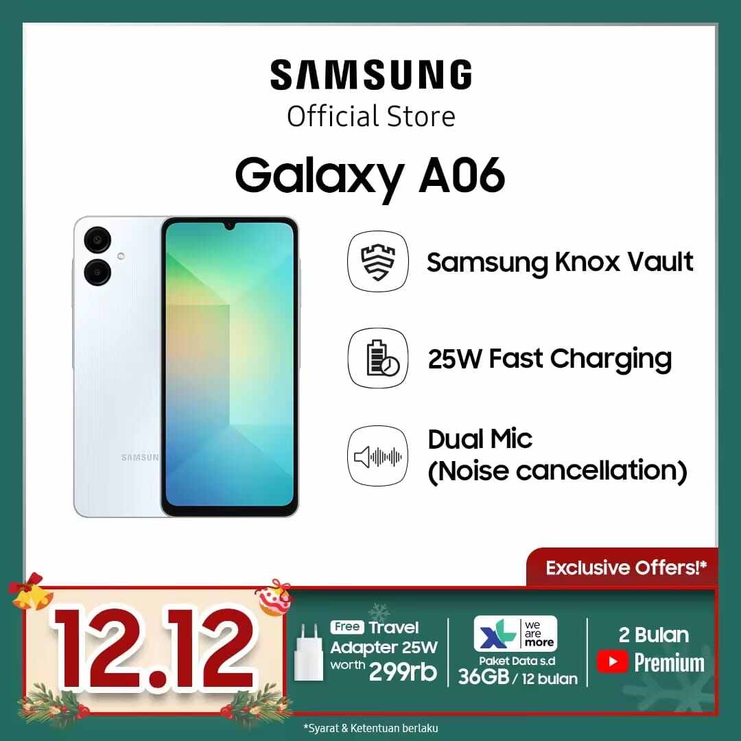 Samsung A06 Ram 4/128 Harga  1,999,999 Ringgit*Penghantaran Percuma