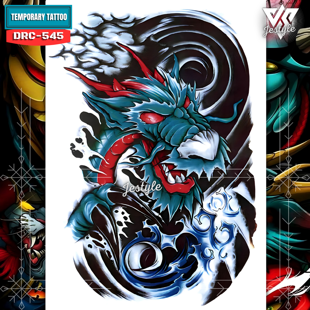 [drc 545] Tato Temporer Temporary Tattoo Naga Barong Dragon Lazada