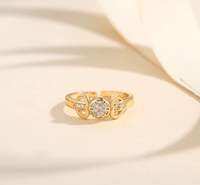 VICTORIA 18k Lapis Emas Cincin Titanium Anak Murah Anti Karat
