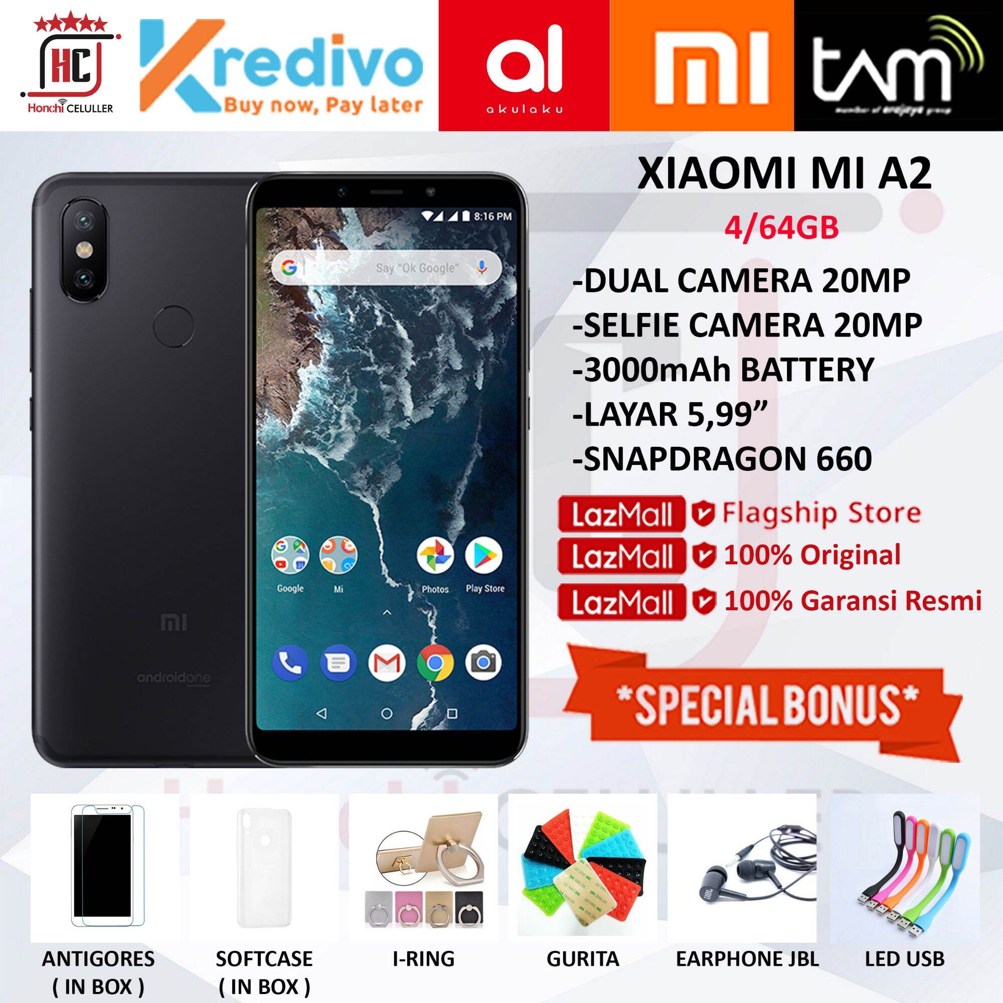 XIAOMI REDMI MI A2 4/64GB GARANSI RESMI TAM ORIGINAL FULL BONUS Harga 2,499,000 rupiah*Gratis Ongkir
