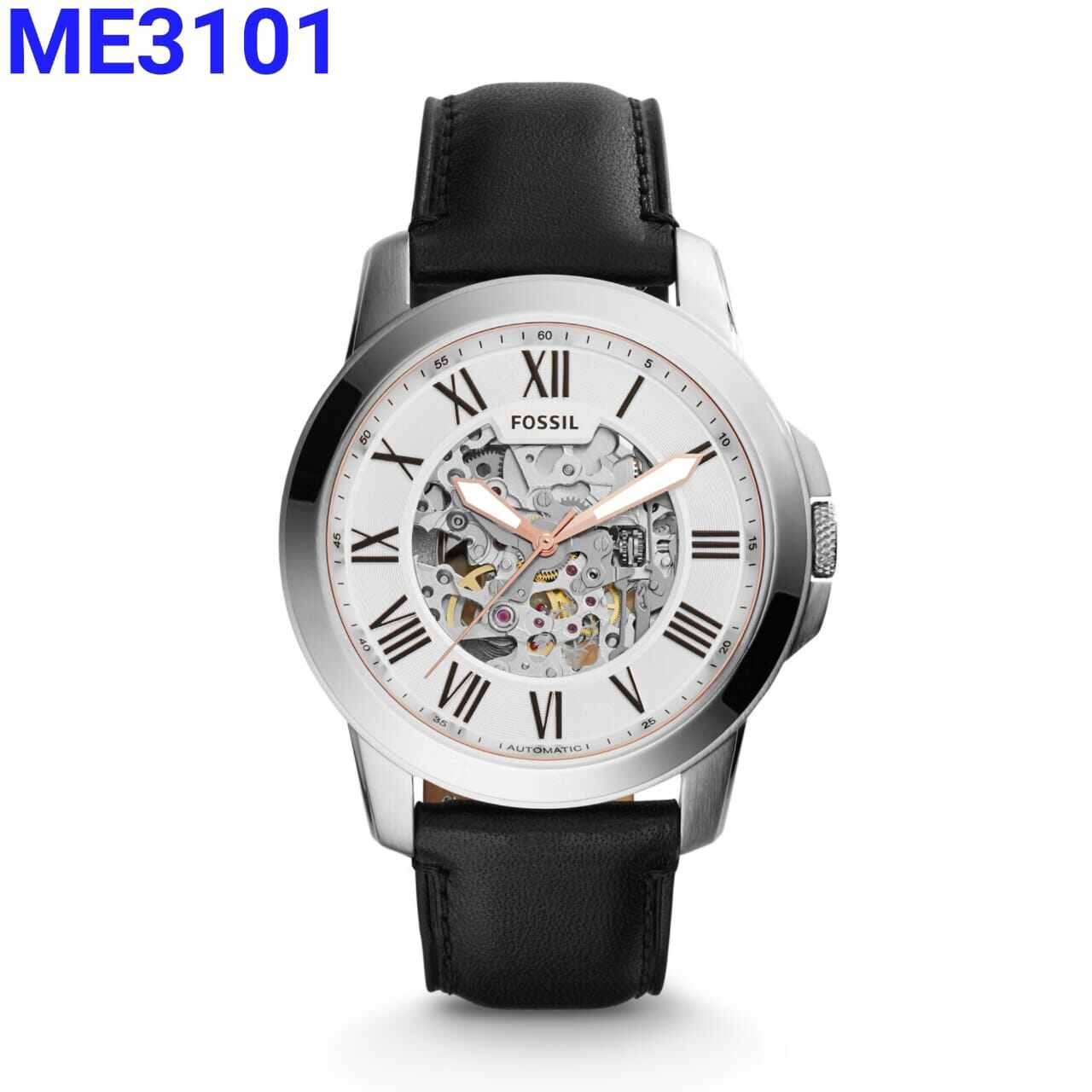 Automatic Fossil 3102 Fossil Grant Automatic Skeleton Blue Dial