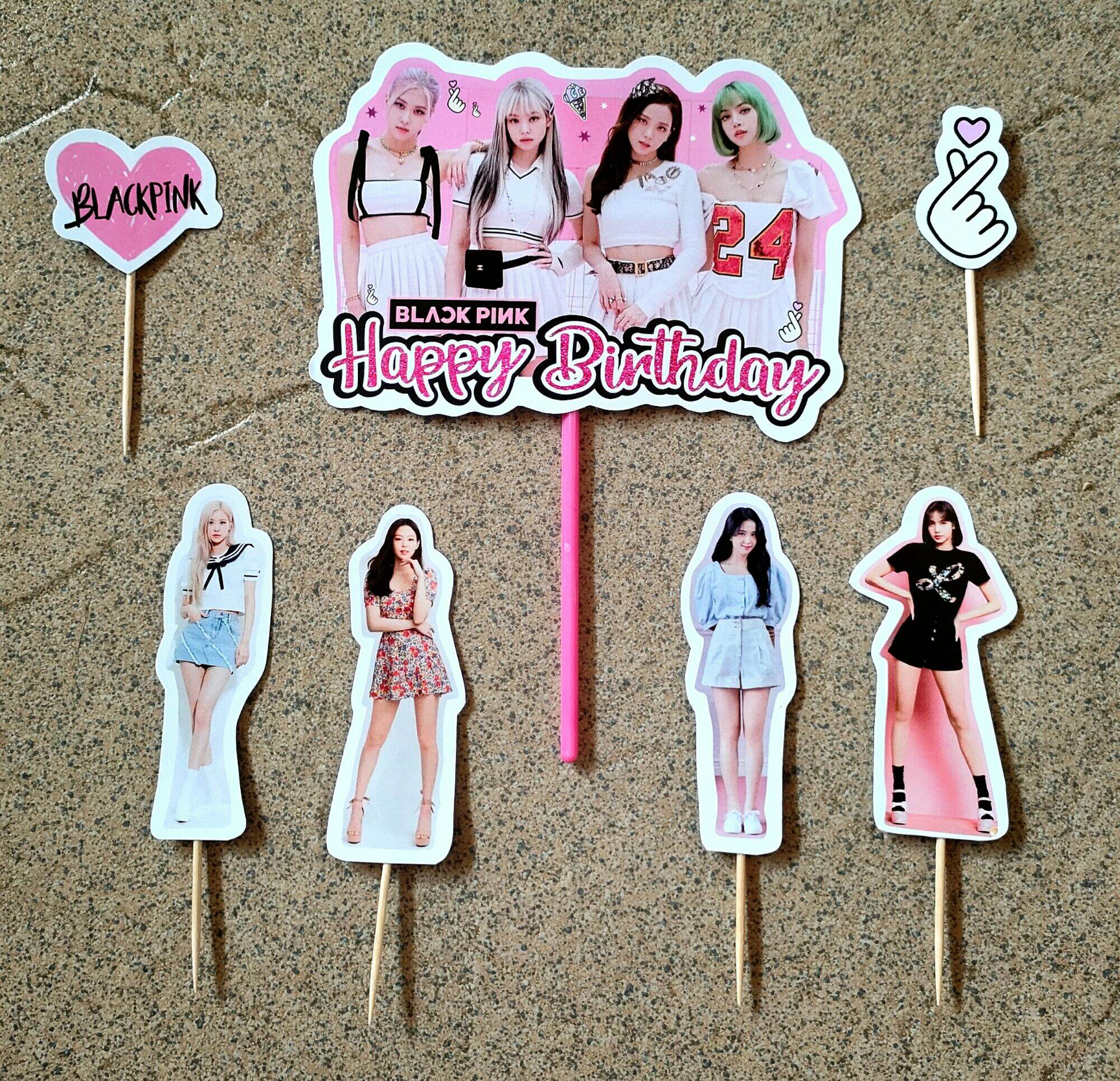 isi 7 satu set hiasan nasi tumpeng hiasan kue ulang tahun cake topper