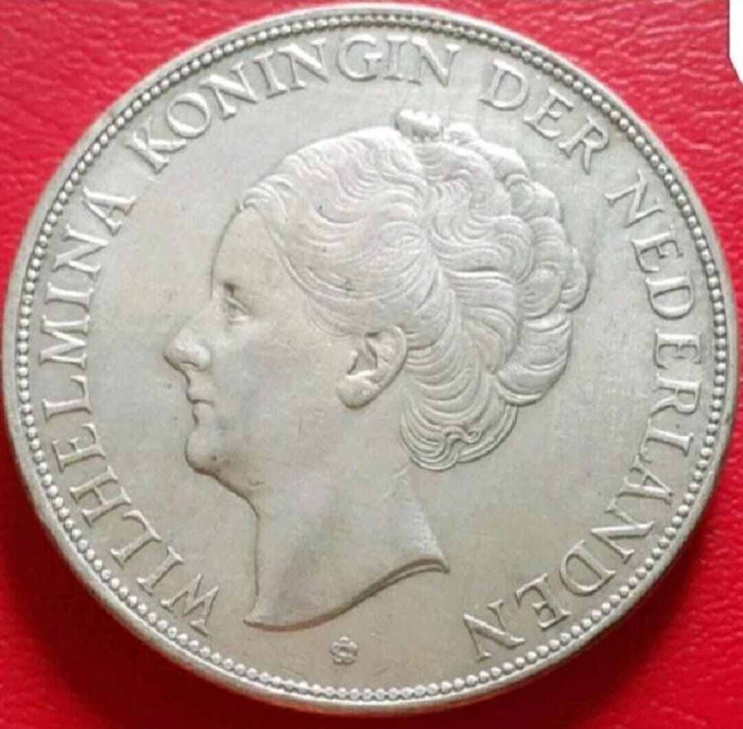 koin kuno silver Nederland belanda Wilhelmina 2 1/2 gulden