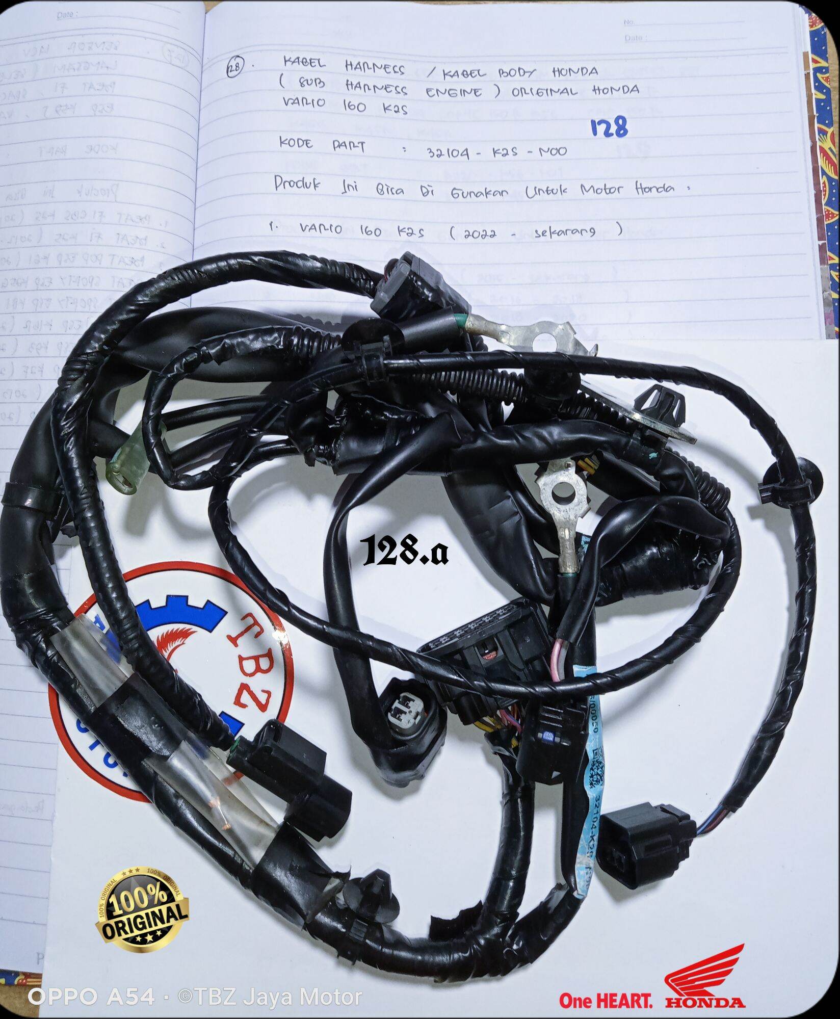 kabel harnes kabel body honda vario 160 k2s sub harness engine original