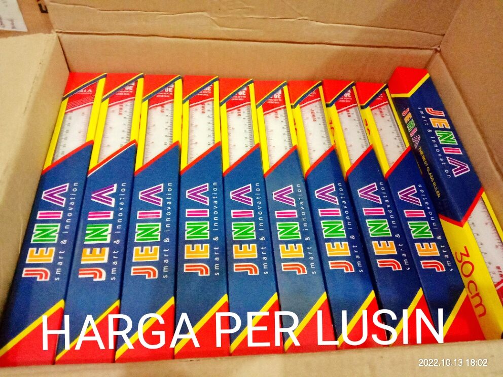 Penggaris plastik 30 cm jenia -12 pcs