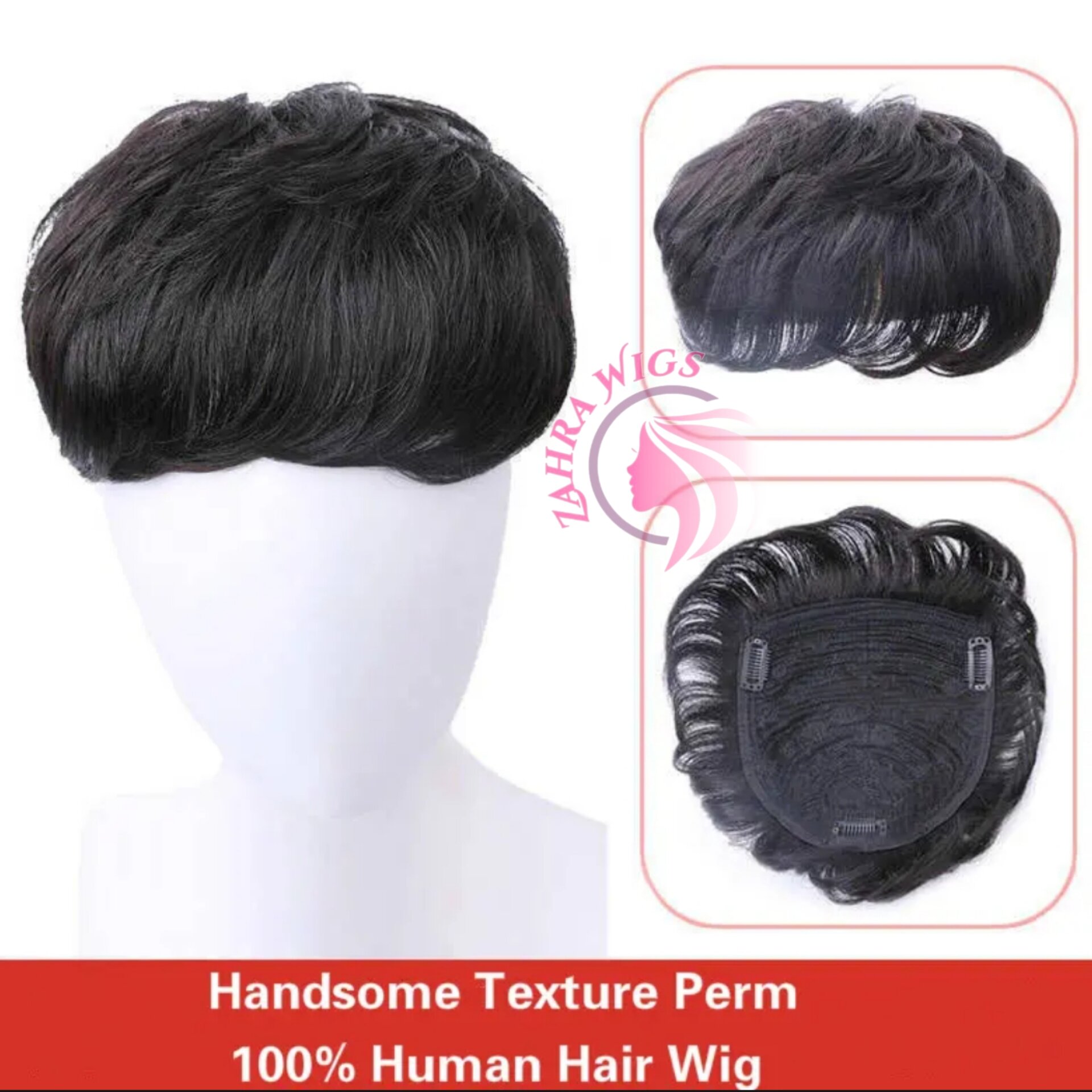 Penutup Botak Toupee O Wig Pendek Pria Toupee Penutup Rambut Botak