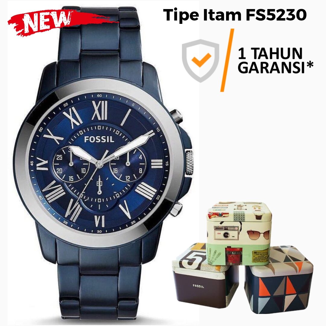 50mm Fs5230 Fossil Watch Fossl Men's Grant Chronograph Watch Gifts