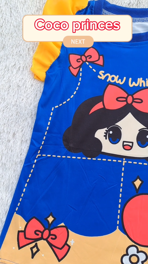 YESSBABY SIZE(90-140)Kaos COCO PRINCESS Dress Anak Perempuan Bayi Putri Kartun Anak Cewek Gaun Berusia 1-7 Tahun