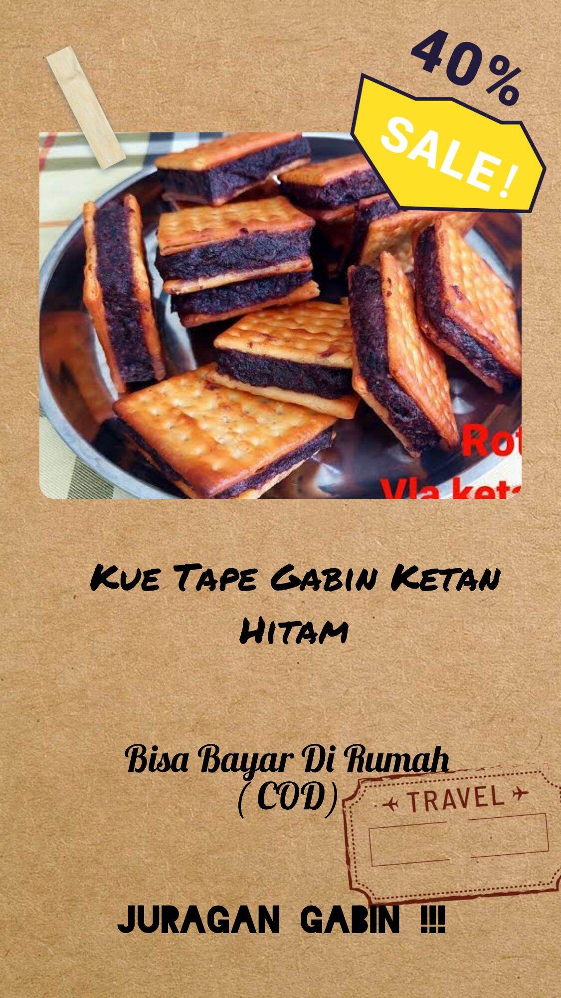 Kue Tape Gabin Ukuran Besar Ketan Hitam Roti Gabin Kue Tape Singkong ...