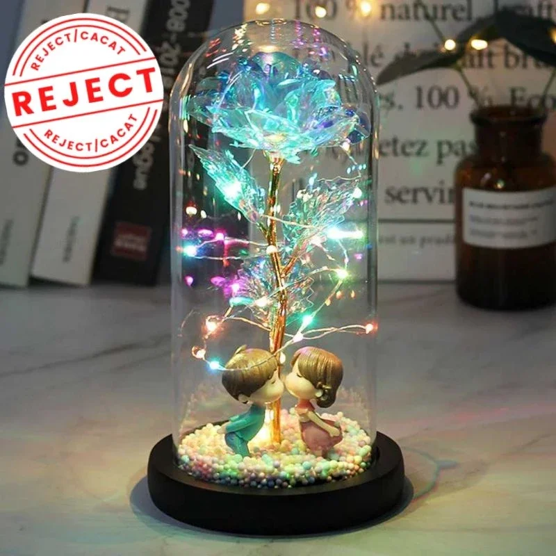 [OBRAL CACAT] Bunga Mawar Lampu LED Dekorasi Galaxy Rose Kissing Kraft - MSFRG-A01