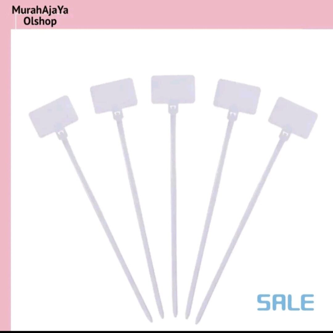 Kabel Tis Tie Ties + Label Nama / Kabel Label Marker Name Label Pengikat Warna Putih isi 50pcs dan 100pcs. 