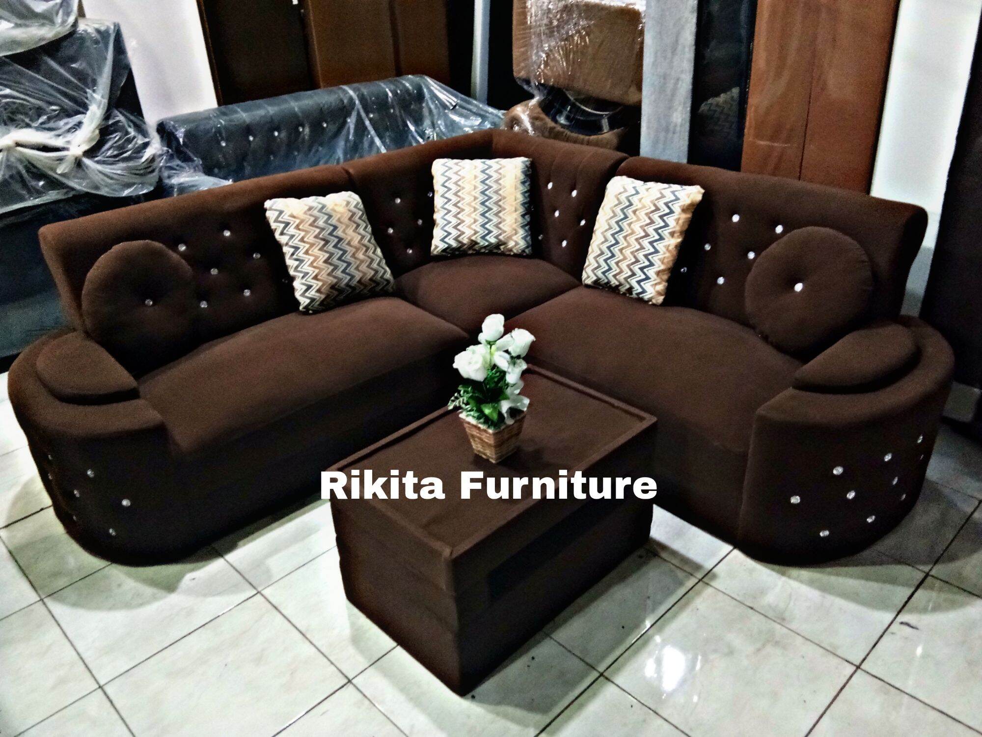 Sofa L Sudut / Sofa L Cokelat / Sofa Ruang Tamu/Sofa minimalis | Lazada