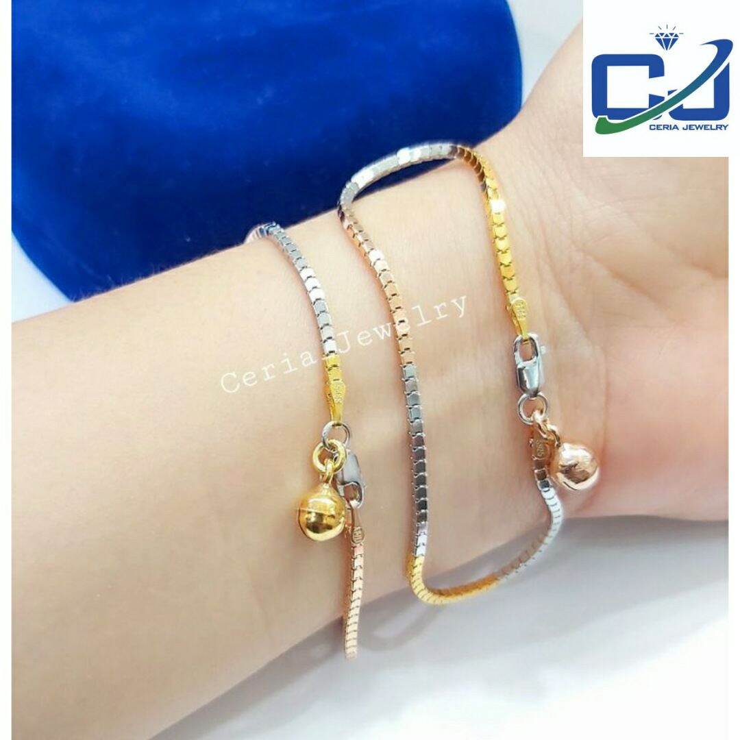 Genuine Silver Bracelet 925 Silver Plated with Gold Milano Model Glass Combination of Gold Model - Sil…