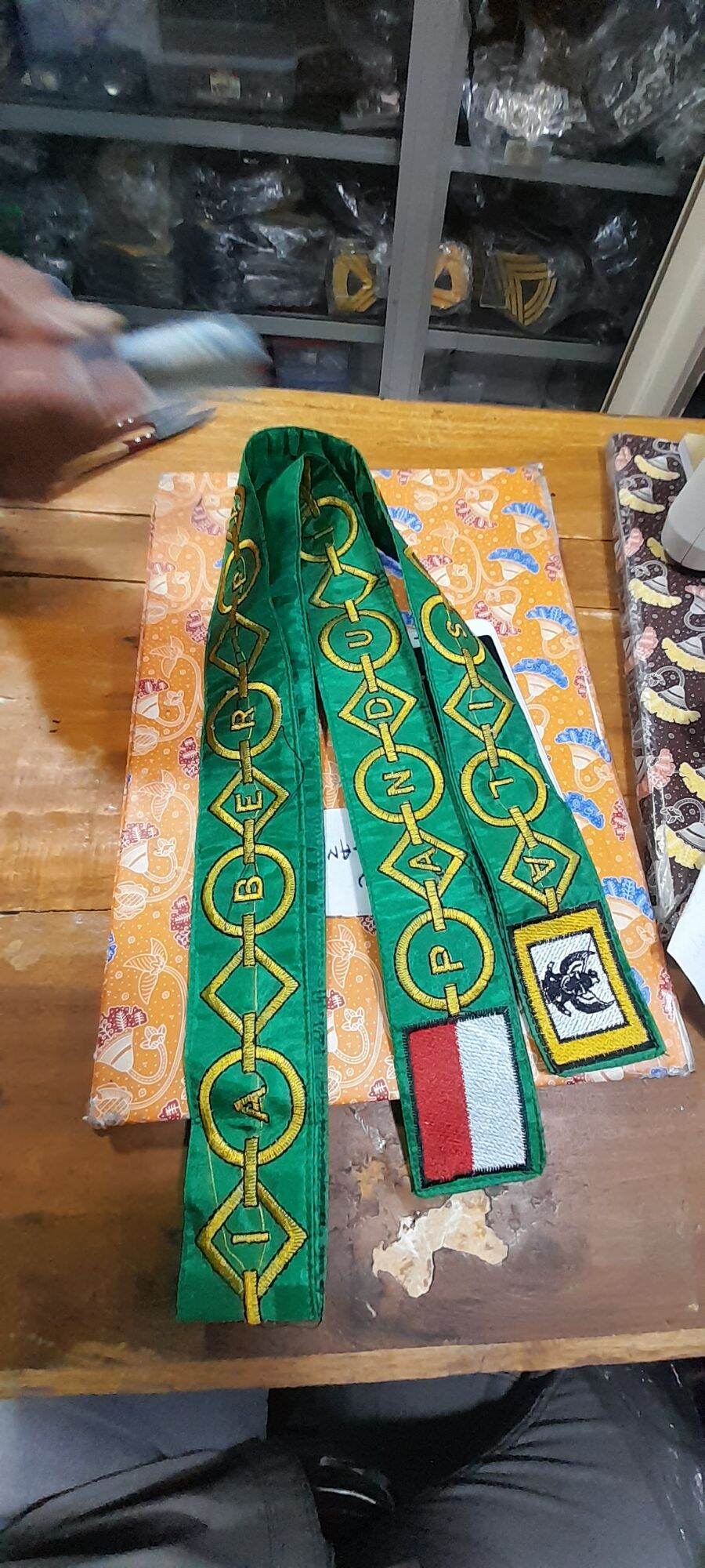 kendit pasukan pengibar bendera merah putih,kendit paskibra warna hijau