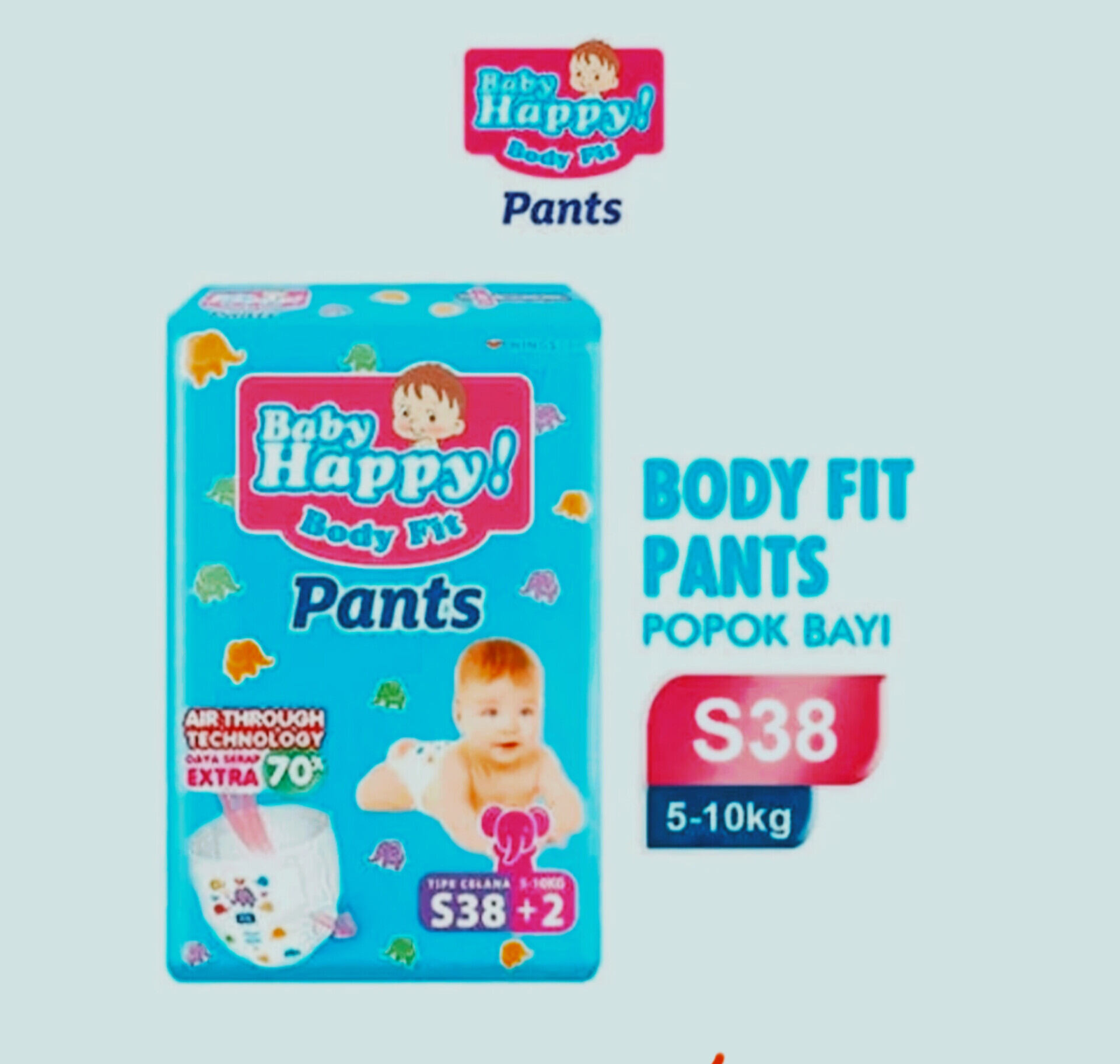 baby happy pants S-38+2 Celana (4-8kg) Harga 43,900 rupiah*Gratis Ongkir