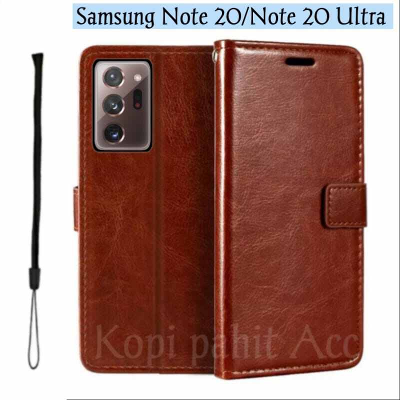 Case Kulit Samsung Note 20 Flip Leather Wallet Dompet Tahan