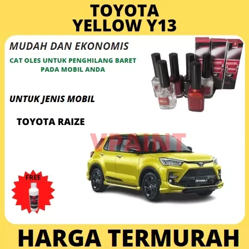 CAT OLES PENGHILANG BARET MOBIL TOYOTA YELLOW Y13 UNTUK RAIZE Harga 60,000 rupiah*Gratis Ongkir