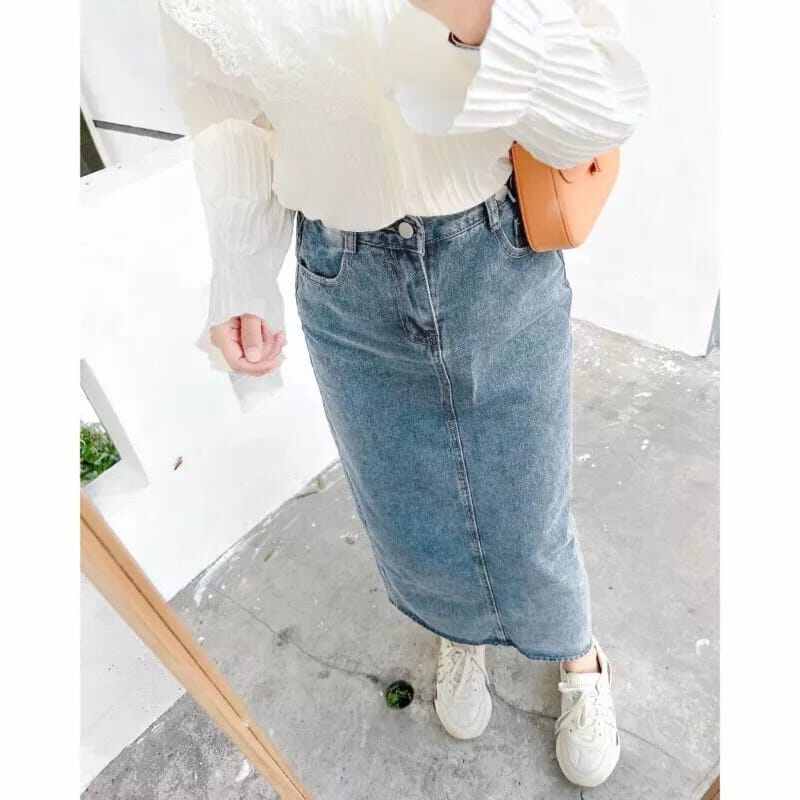 Rok Jeans Theana Wanita Terbaru Rok jins span korean style | Lazada ...