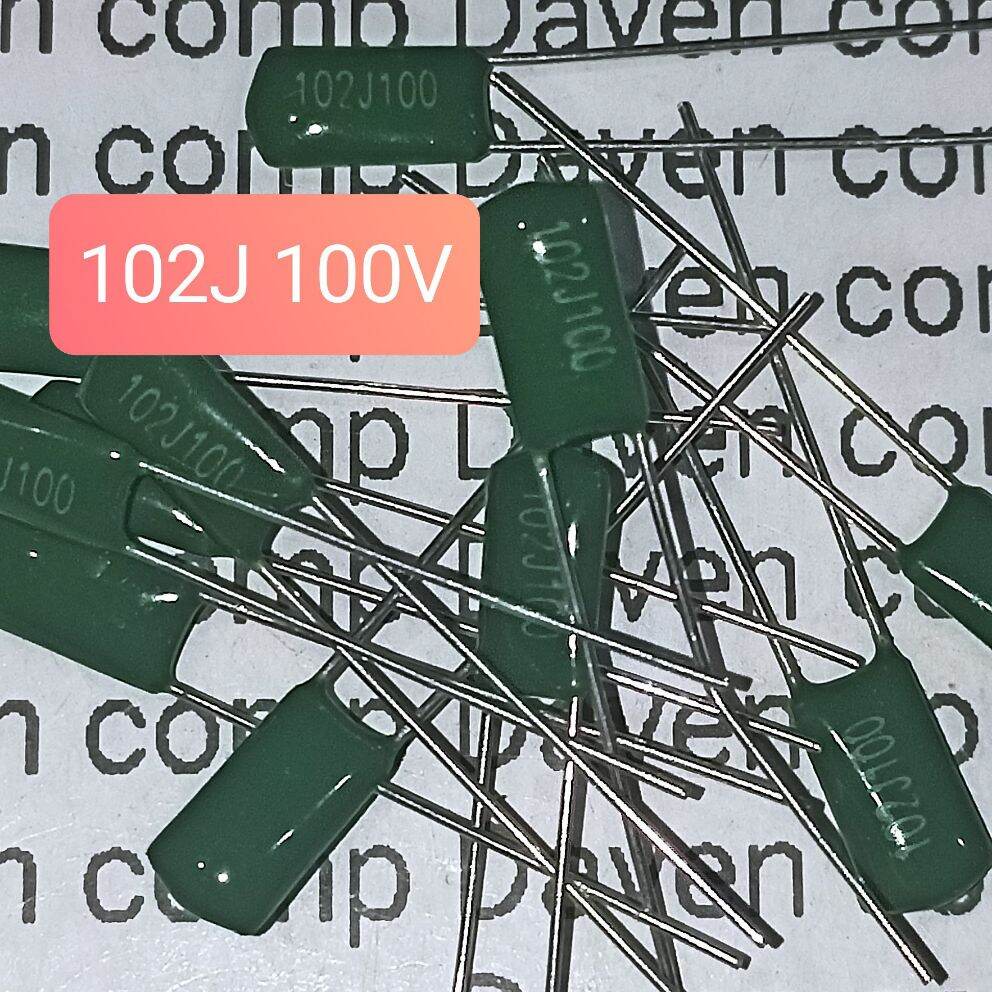 10BUAH KAPASITOR MILAR 102J 100V HIJAU MYLAR 102 J 100 VOLT | Lazada ...