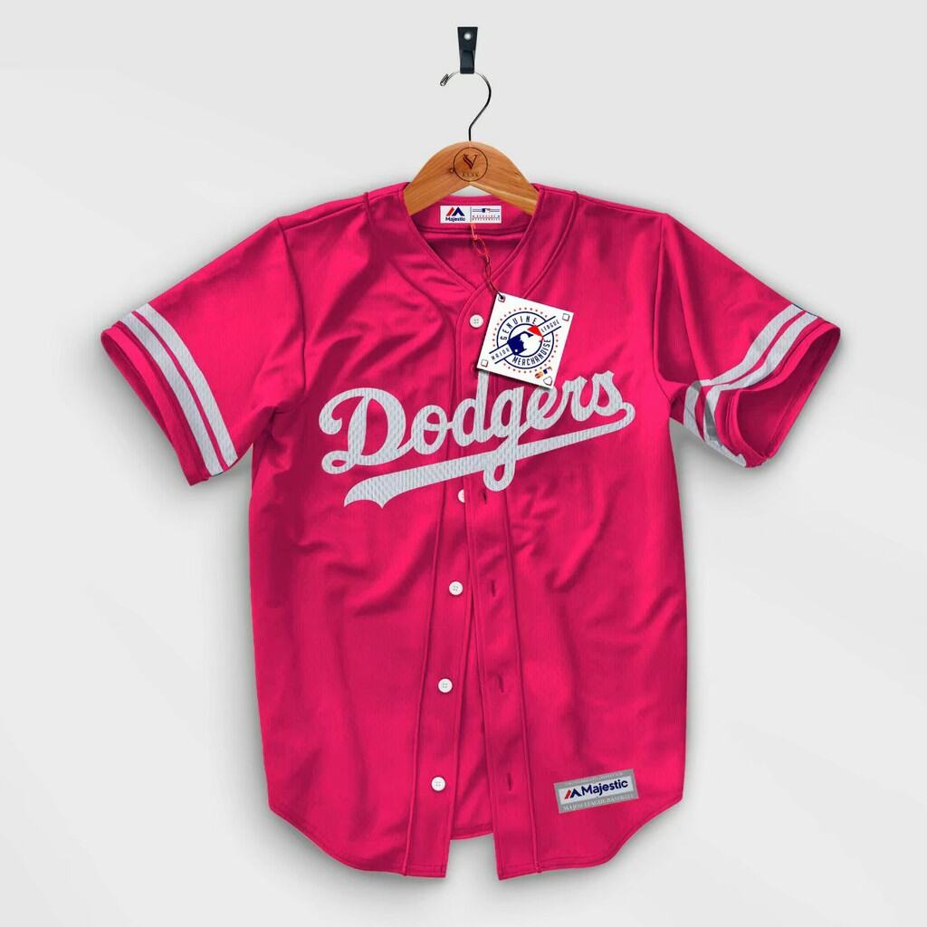 Baju Baseball Dodgers Putih