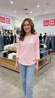 Kaos 7/8 Wanita Logo Bordir